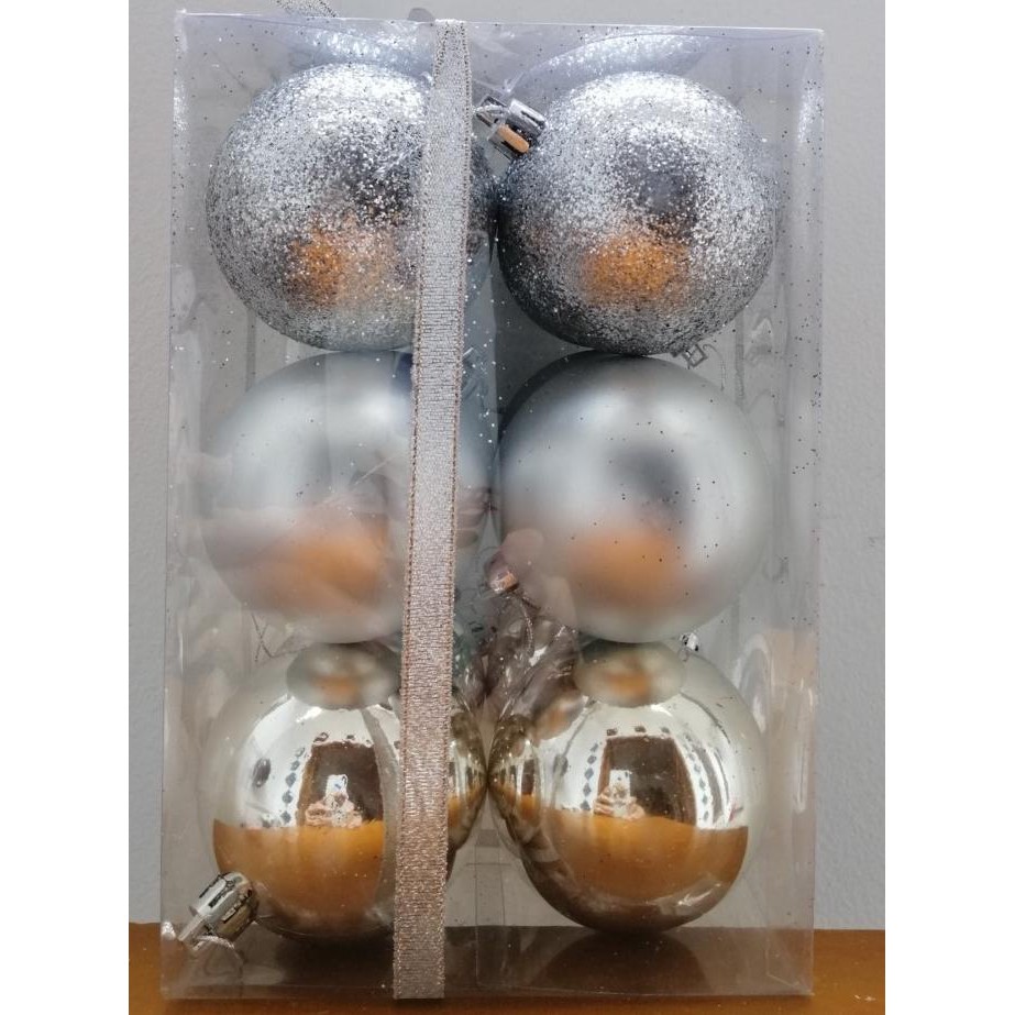 

Bola Natal Hiasan Pohon Natal 8Cm Isi 12Pcs Silver Pn43625