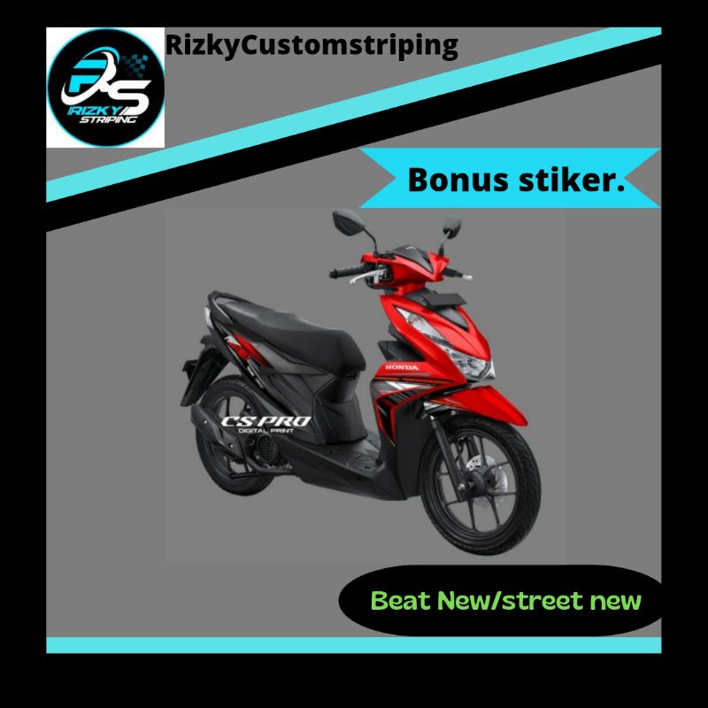 READY STIKER STRIPING VARIASI HONDA BEAT NEW /SREET # PROSTREET MOTIF # BEAT NEW/SREET