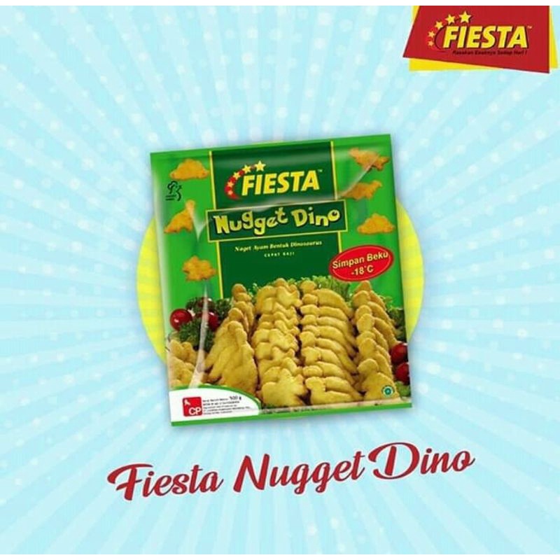 

FIESTA CHICKEN NUGGET DINO 500GR / NAGET AYAM BENTUK DINO