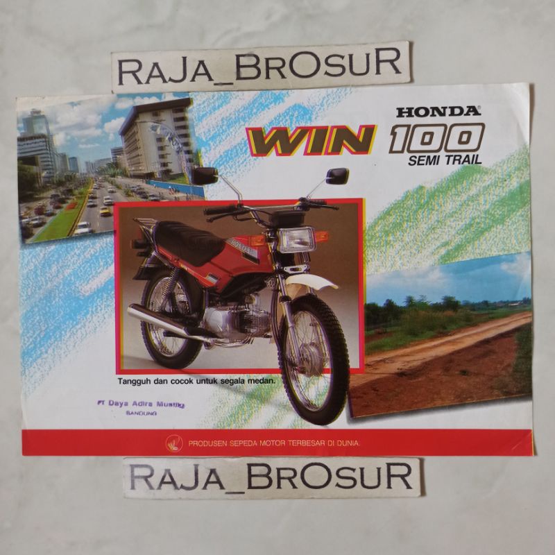 Poster brosur katalog flyer jadul lawas Honda Win 100/Win100 Semi Trail