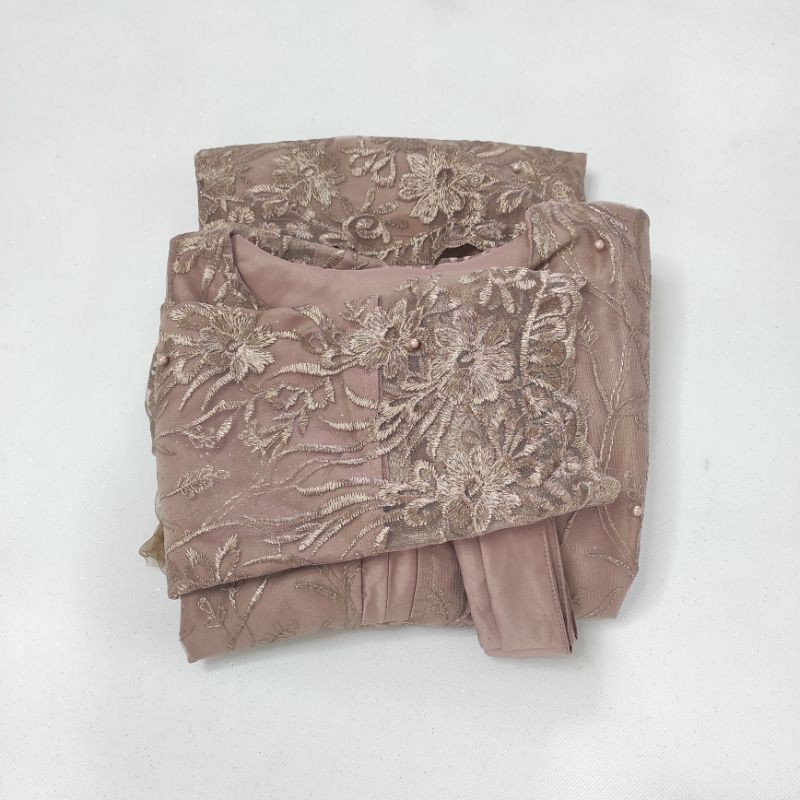 Lapak Solo - ( Ready Jumbo ) Alodia Dress Syari elsire Brokat Tule Mix Maxmara Full Belakang-COCO MILLO ld100