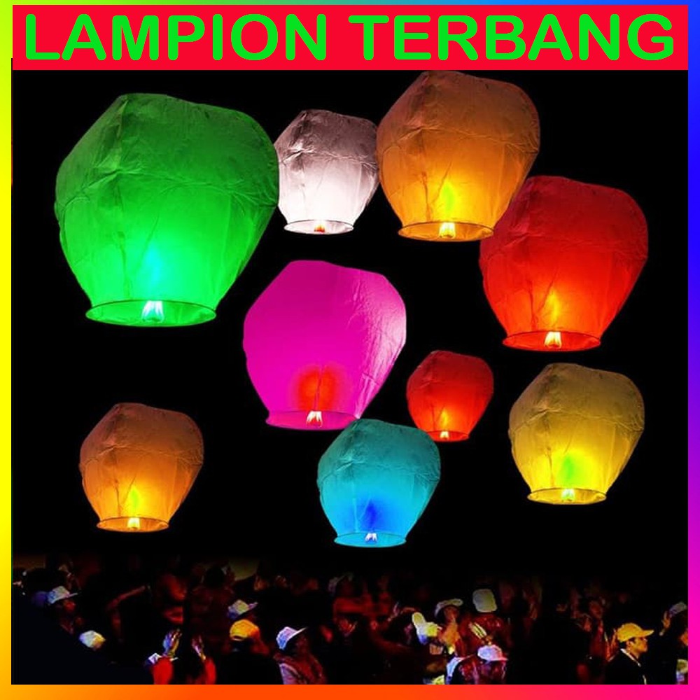 Lampion Terbang /Lentera Terbang / Flying Sky Lanterns Lentera Terbang Lampion Kertas (Warna Warni)