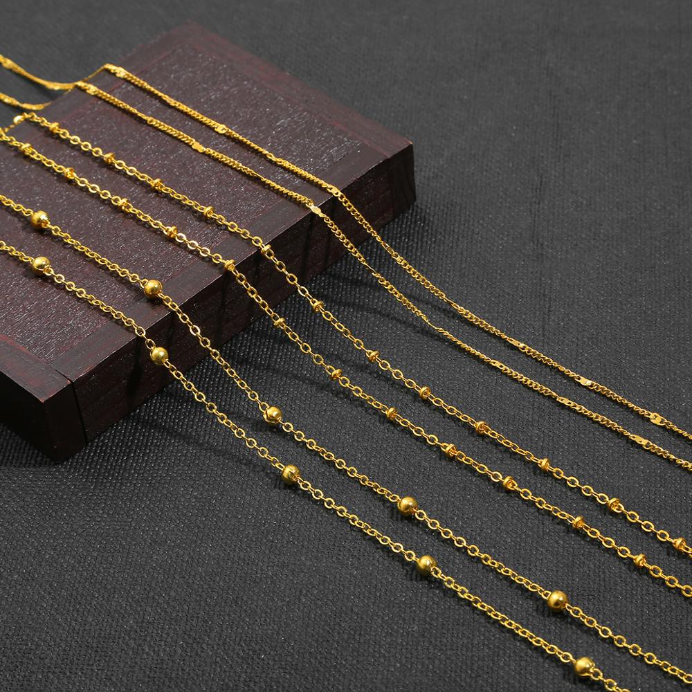 Rantai Manik-Manik Besi Handmade Panjang 5m Untuk Membuat Perhiasan Kalung / Gelang Kaki Diy