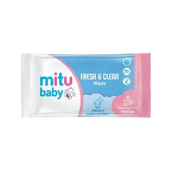 Mitu TISSUE BASAH Baby Fresh Clean Wipes BLOOMING CHERRY 10S - Tisu Basah Bayi_Cerianti