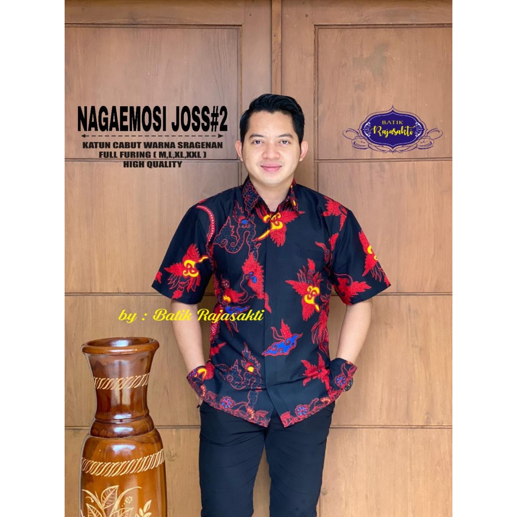 NAGAEMOSI 2 RAJASAKTI KEMEJA BATIK SOLO PRIA LENGAN PENDEK LAPIS FURING ATASAN BATIK PREMIUM MODERN KATUN HALUS BAHUWIRYA  BANAMITRA BANAMITRA PUTIH BANGSAWAN BAYU PUTRA BERLIAN BIRU BHARATAYUDA BIMASENA BIRENDRA BIRU INDAH BRAHMAKERTA BRAHMAKERTA MERAH