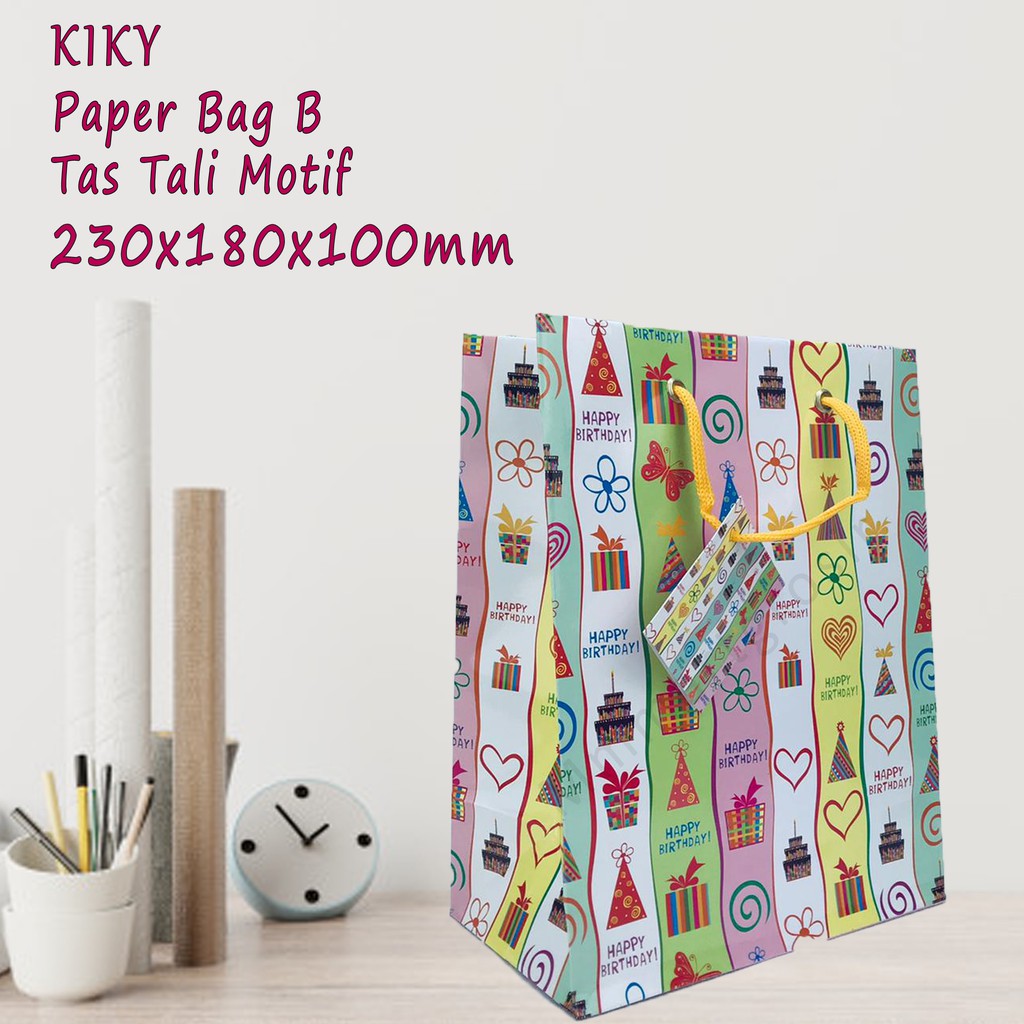 Kiky / Paper bag B / Tas tali motif / 230x180x100mm