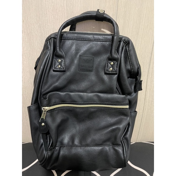 Anello Backpack Leather Small Black