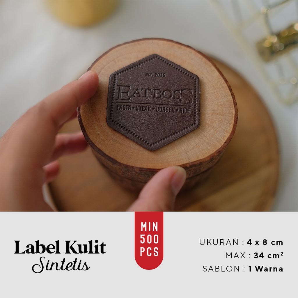 

Label Kulit Sintetis Ukuran 4x8 cm Murah Faux Leather Patch