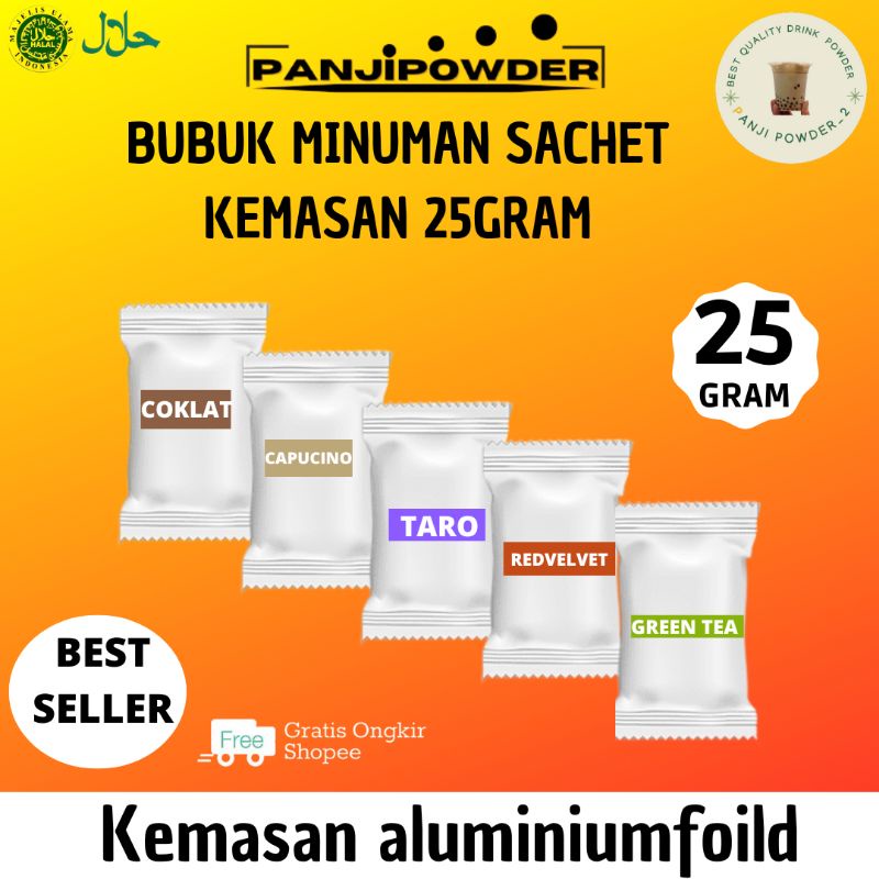 BUBUK MINUMAN ANEKA RASA KEMASAN 25GRAM BUBUK MINUMAN RASA MINUMAN BUBUK SIAP SAJI SERBUK MINUMAN ANEKA RASA MINUMAN BUBUK KEMASAN 25GRAM BUBUK MINUMAN TESTER BUBUK MINUMAN BOBA