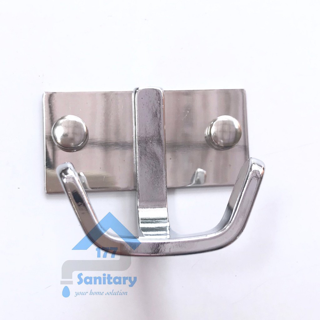 Gantungan Baju 2 Kait Murah Fio F8601- Kapstok Hook Hanger Cantolan Baju stainless Fiorentino /E43