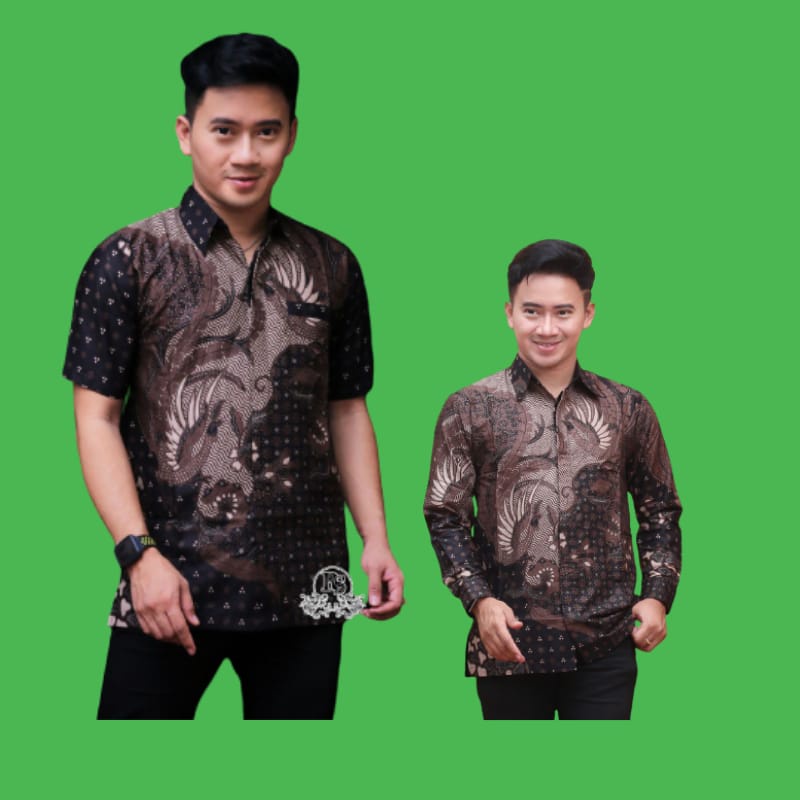 KEMEJA HEM BATIK PRIA NEW MOTIF CICEKROWO