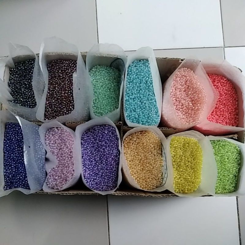 mote bulat pelangi 4 mm mote pelangi 3mm
