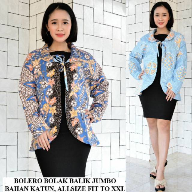 BOLERO BOLAK-BALIK JUMBO MURAH BLAZER BATIK WANITA OUTERWEAR BATIK