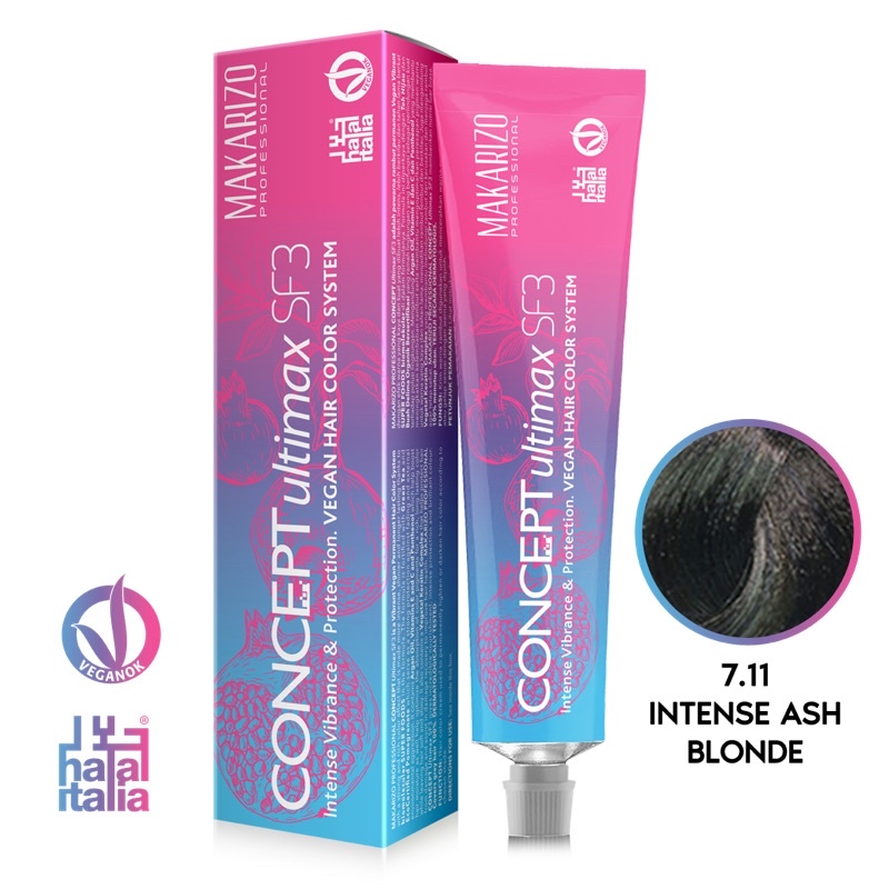 Makarizo concept ultimax sf3 hair color 7.11 intense ash blonde