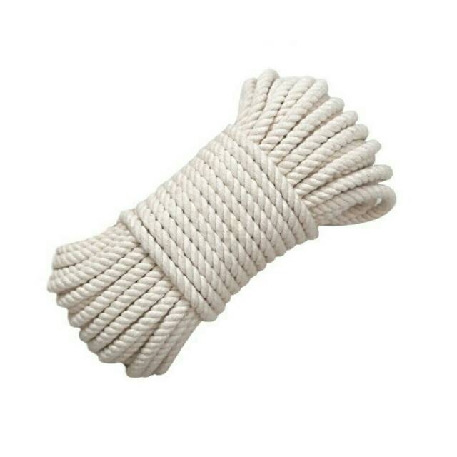 Tali tambang katun 10 mm / Cotton rope 10mm white / Tambang katun putih 10mm