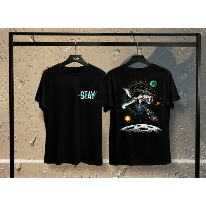 kaos pria/Astronot sepeda/kaos distro/atasan pria