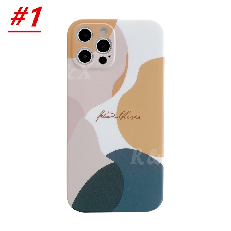 Morandi Case for iPhone 13 Pro Max iPhone13 iPhone12 iPhone11 iPhoneXR XS iPhone6 6S 7 8 Plus INS Fashion Trend Morandis Color Graffiti Abstract Silicone Phone Cover BY