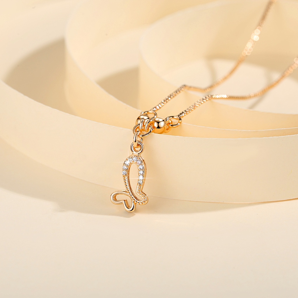Y602 [COD✔] Kalung Kupu-Kupu Elegan Kristal Kalung Korean Style Anti Karat Liontin Kupu-Kupu Aksesoris Wanita
