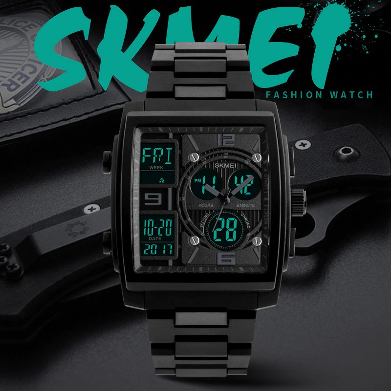 Jam Tangan Pria / SKMEI 1274 Men / Dual Time / Jam Tangan Analog Digital / SKMEI