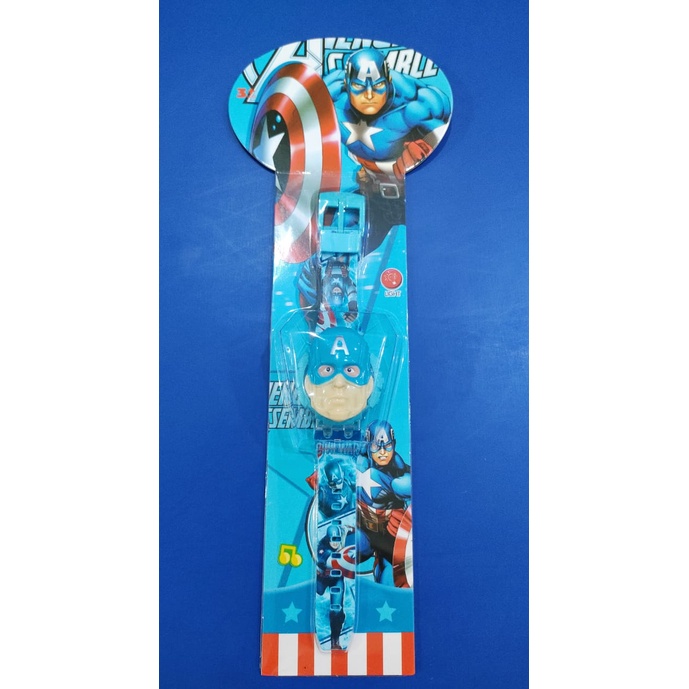 Jam tangan anak  musik bermotif karakter banyak T melodi musik led-Kapten Amerika