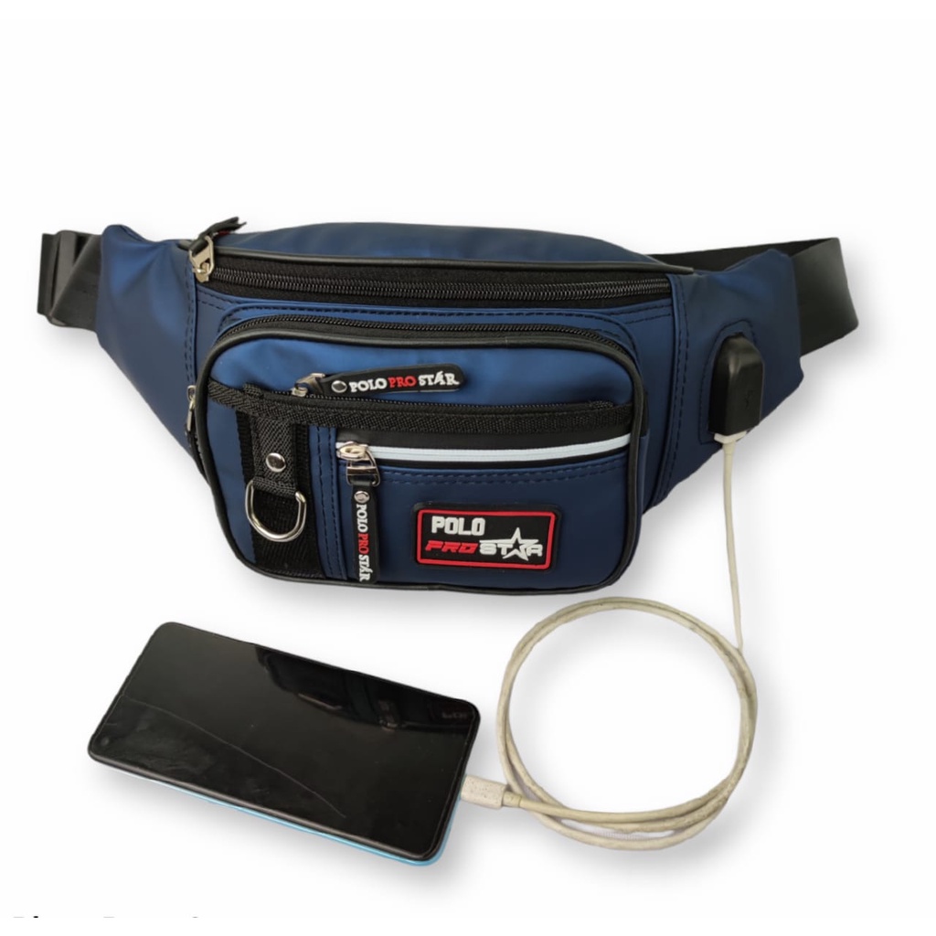 FREE USB TAS PRIA Waistbag Tas Pinggang Tas Selempang Pria Terbaru Original Polo Amstar 100% Real Picture