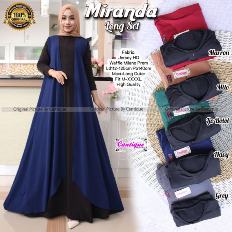 GAMIS DRESS MIRANDA LONG SET ORI BY CANTIQUE LD 112 - 125 MURAH LARIS BEST SELLER HIGH QUALITY MODIS