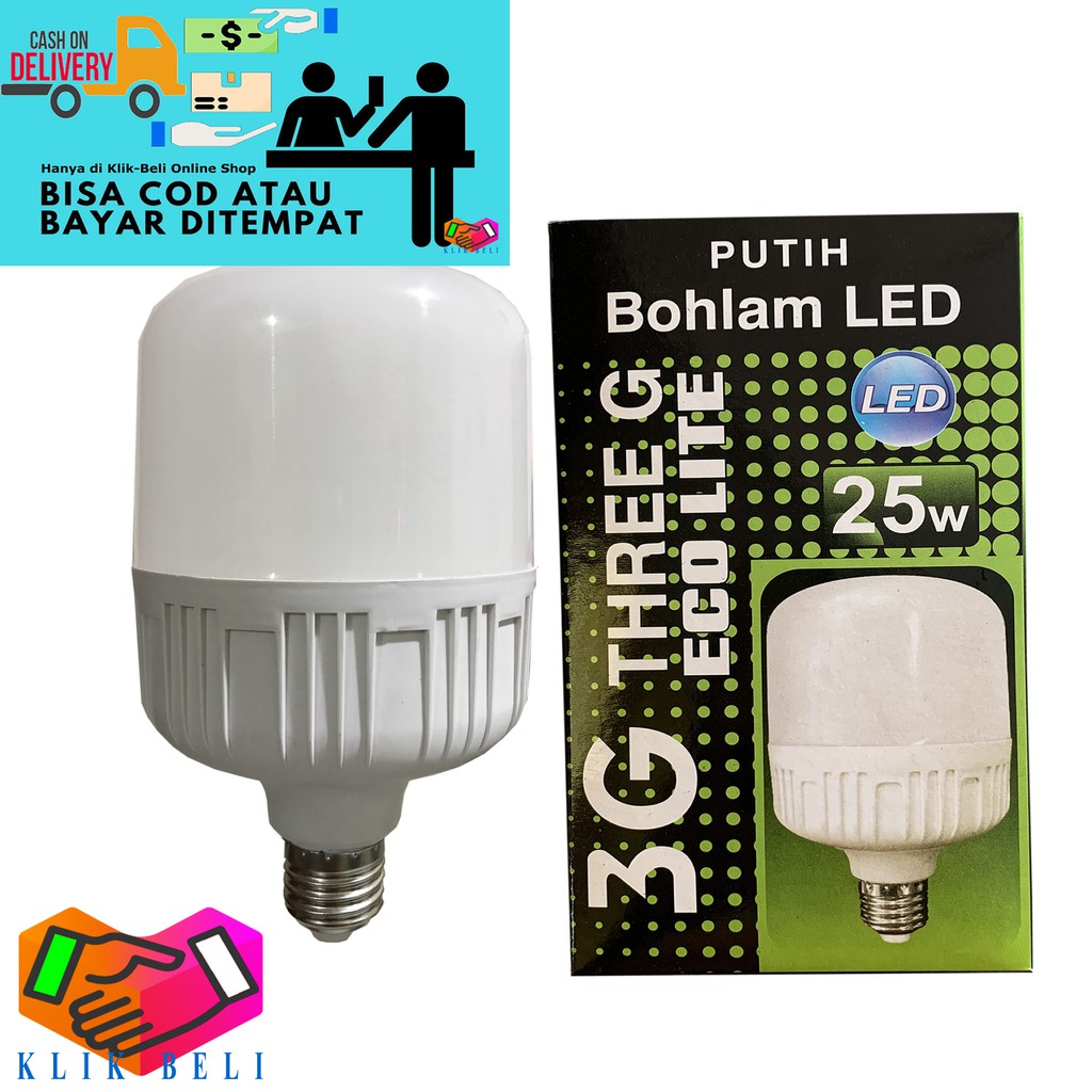 Bohlam Capsule 25 Watt VDR Eco Bright LED 25W Super Terang Lampu Kapsul Hemat Energi Listrik