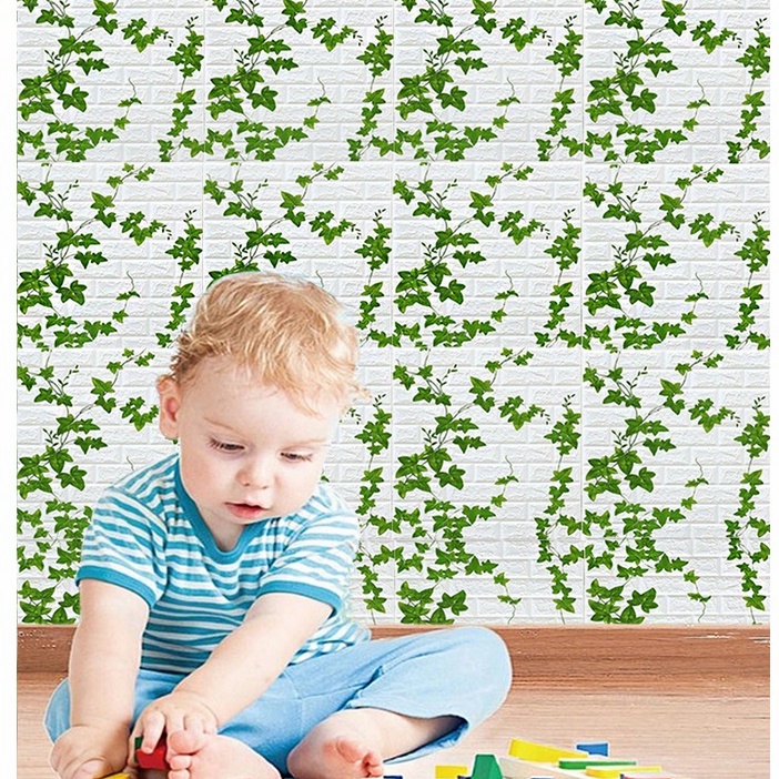 Ready Stock Wallpaper Dinding 3D Foam Motif Batu Bata Dekorasi Dinding Kamar Murah