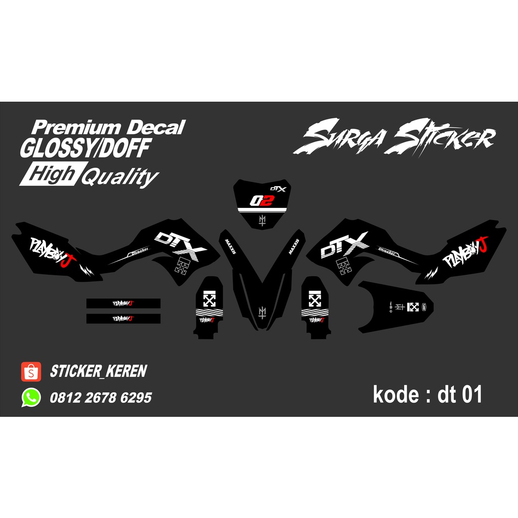 Decal Dtracker klx bf klx lama bebas custom desain