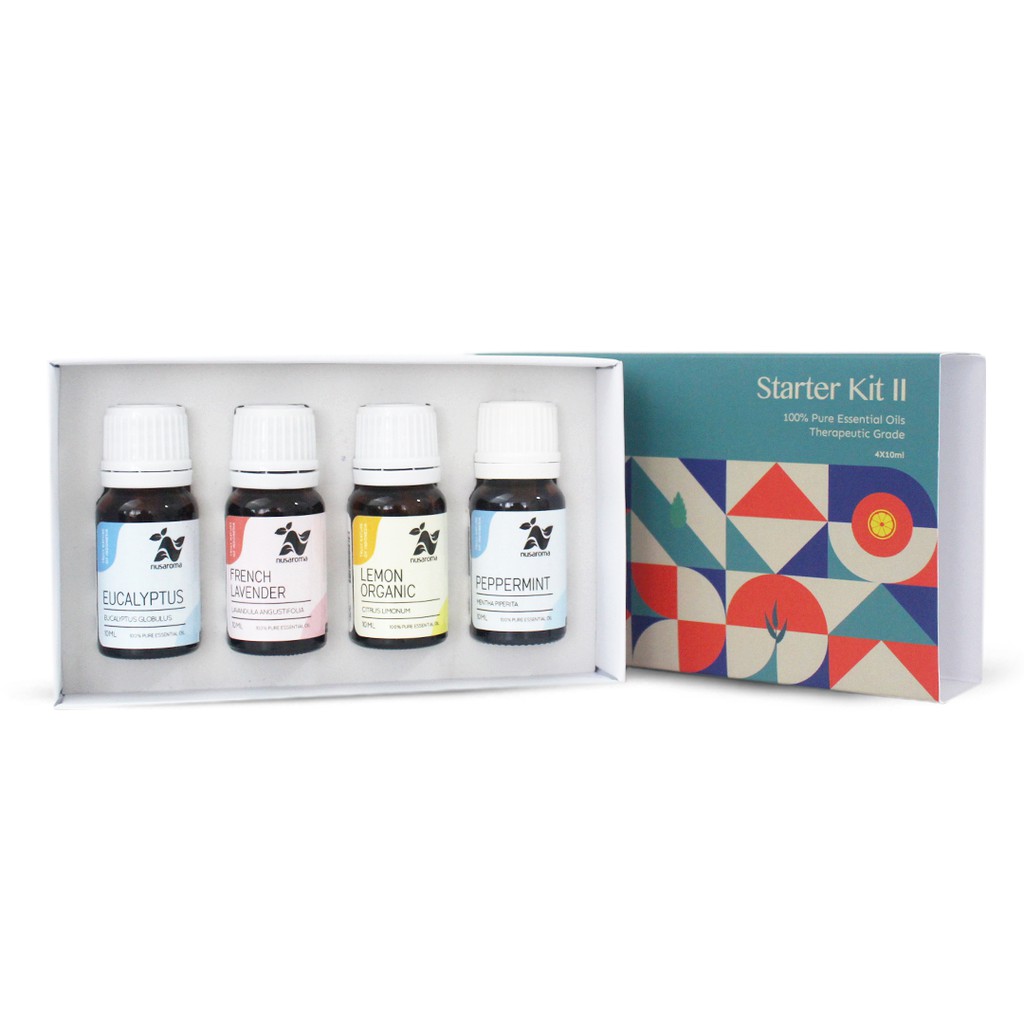 Nusaroma Starter Kit II Essential Oil - Paket isi 4 x 10 ml