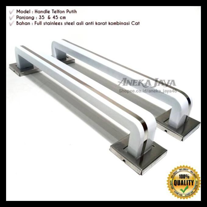 MURAH HANDLE PINTU RUMAH  / TARIKAN PINTU / PEGANGAN PINTU MINIMALIS PUTIH 35  CM & 45 CM