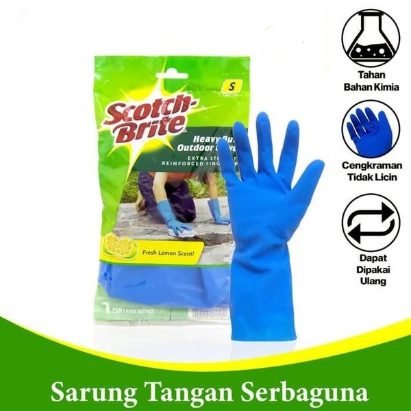 SARUNG TANGAN LATEX KARET SCOTCH BRITE HEAVY DUTY OUTDOOR ID-84 GLOVES LUAR RUANGAN SERBAGUNA