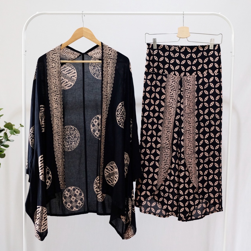 ONE SET BATIK WANITA MODERN SETELAN CELANA PANJANG BATIK SET BATIK KULOT BATIK LEBARAN BATIK KONDANG