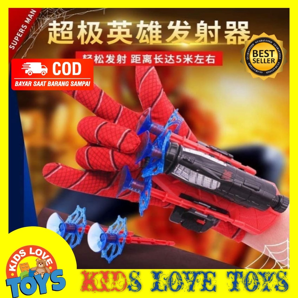MAINAN ANAK SARUNG TANGAN SPIDERMAN / MAINAN TEMBAK PISTOL SPIDERMAN PROMO TERMURAH COD