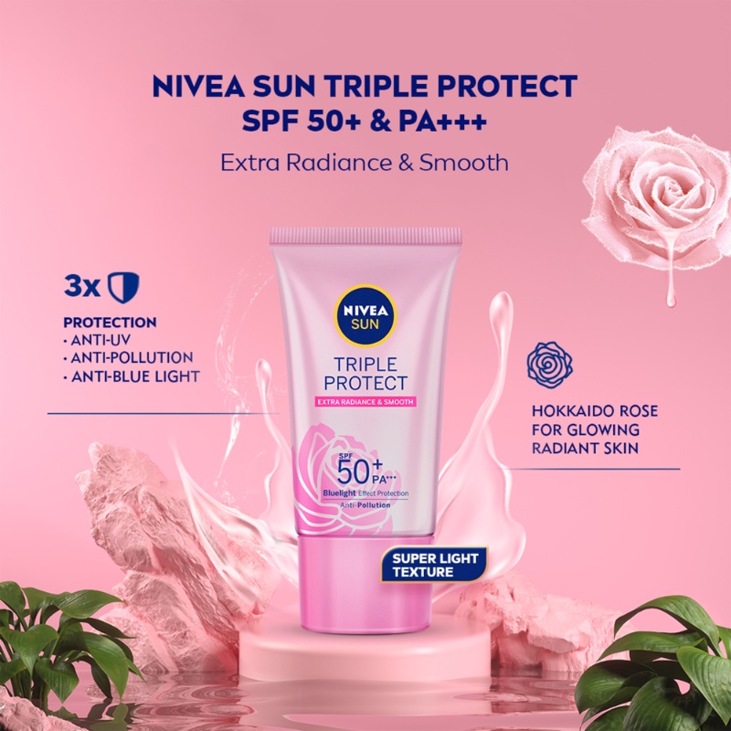 Nivea SUN Face Triple Protect Hokkaido Rose Sunscreen SPF50+++ 40mL