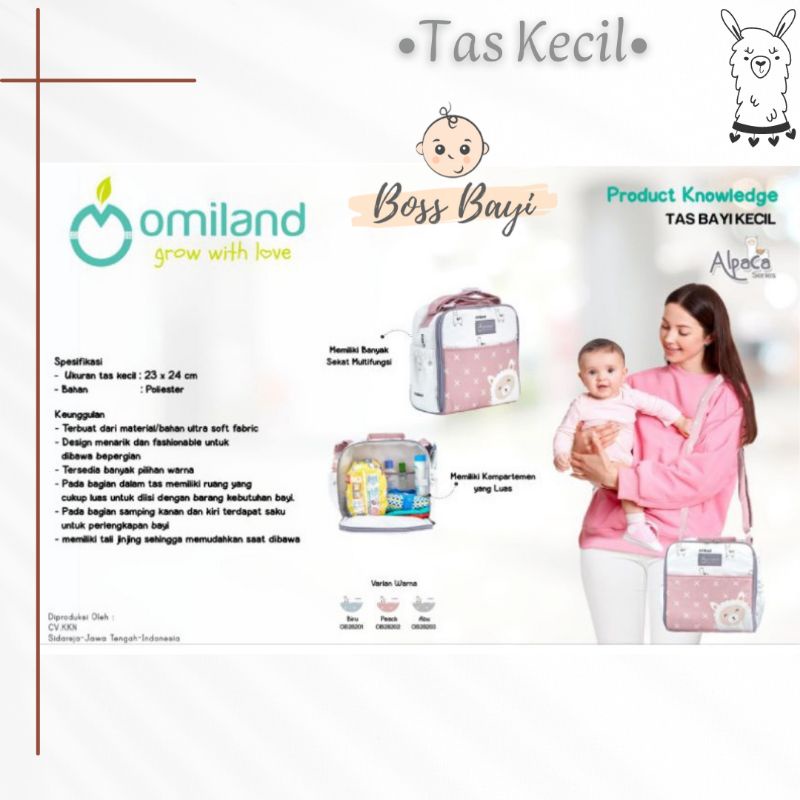 OMILAND - Tas Bayi / Diaper Bag Baby Alpaca &amp; Panda Series (Kecil | Medium | Besar)