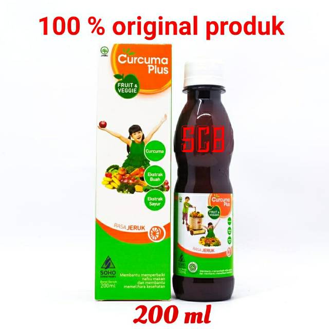 Curcuma Plus Fruit & Veggie (Besar) 200ml - Rasa Jeruk