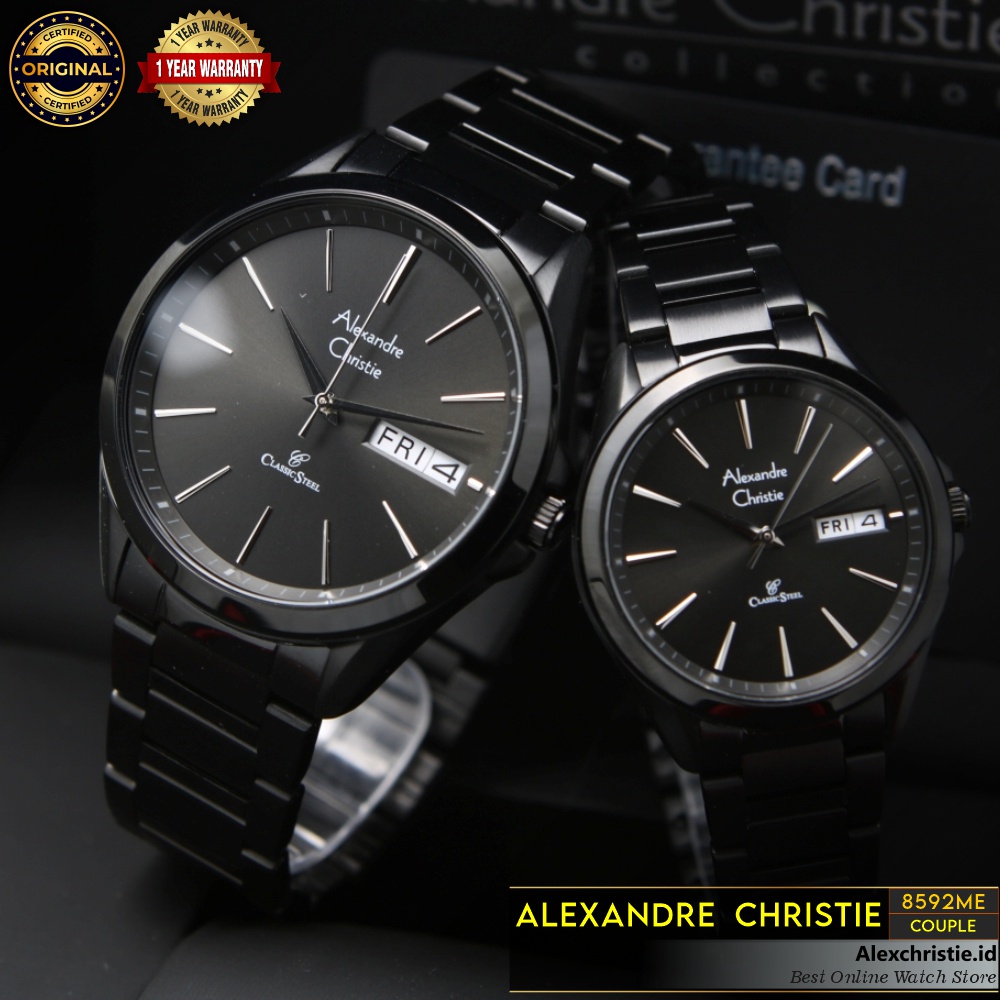 Best Seller Jam Alexander Christie Couple Original AC 8592ME Black, Brown, Navy - Alexandre Christie