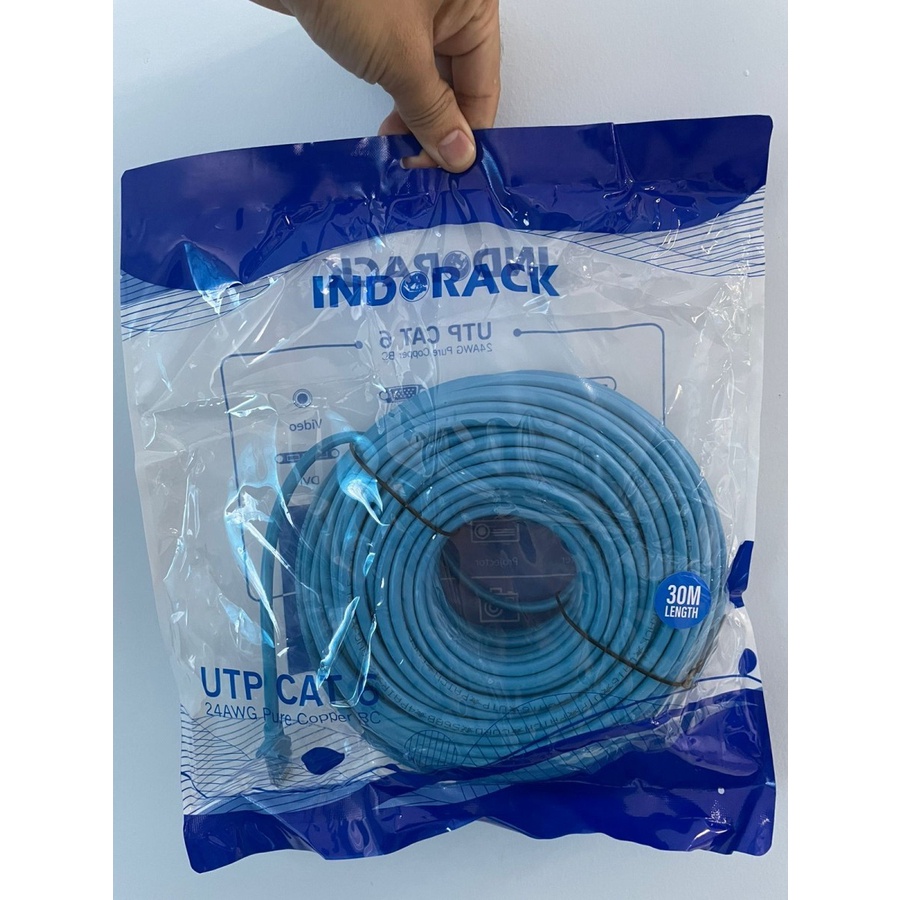 INDORACK C630B 30 Meter Kabel Lan CAT6 UTP Patch Cord Cable -BLUE