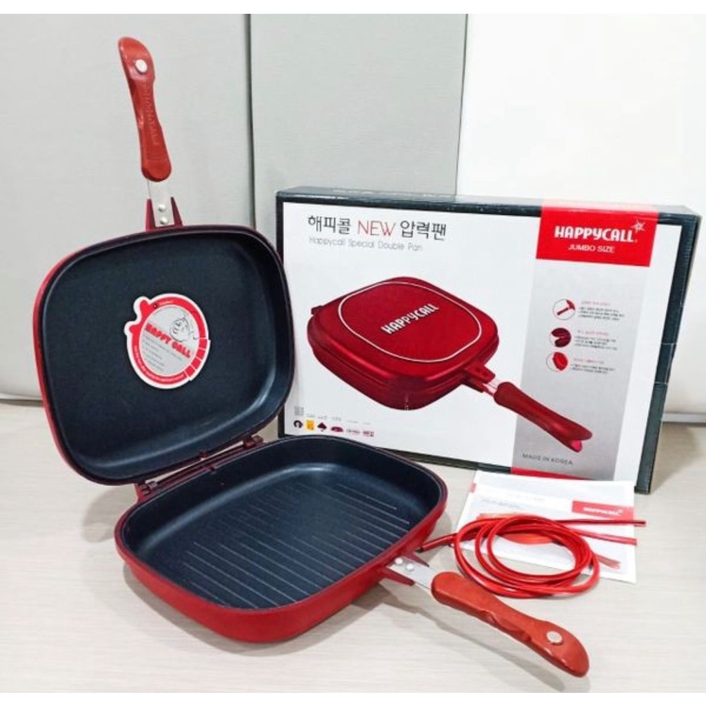 Happy Call Double Pan Jumbo 32 Cm - Korea Double Pan - BONUS Karet Cadangan Bayar Ditempat