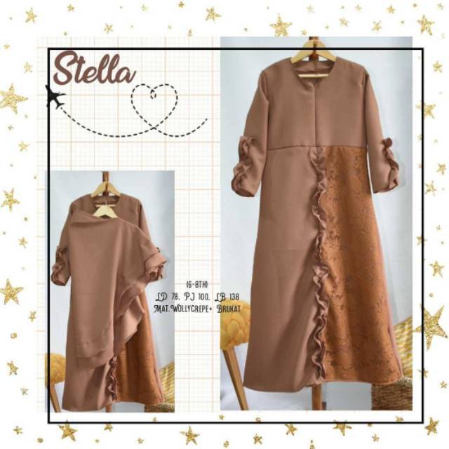 STELLA SYARI KIDS Bahan WOLYCRAPE Gamis Anak 7-9 tahun Tanggung Terbaru 2020  Murah Kekinian Terbaru