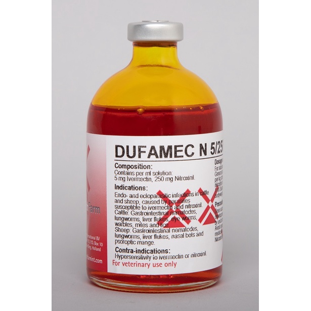 dufamec N 5/250, pengobatan cacing hati, cacing pencernaan, ekto parasit dan endo parasit