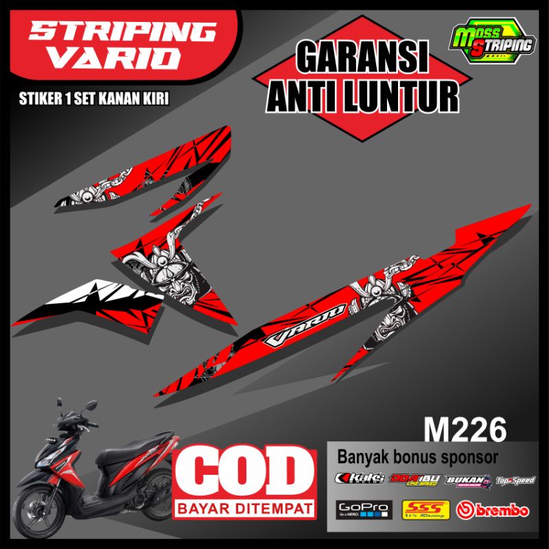 Striping Stiker Variasi VARIO 110 FI CBS ESP motif Samurai Jepang- List Sticker Skotlet Motor Honda 