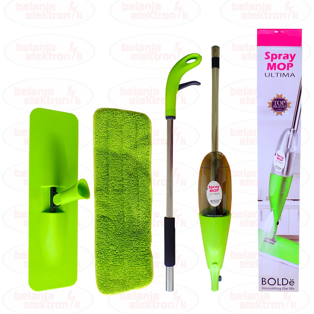 Alat Pel Bolde Spray Mop Ultima | Paket 2 Kain Tongkat Kain Pelpelan Lap Original Bolde Stainless + Refill Kain