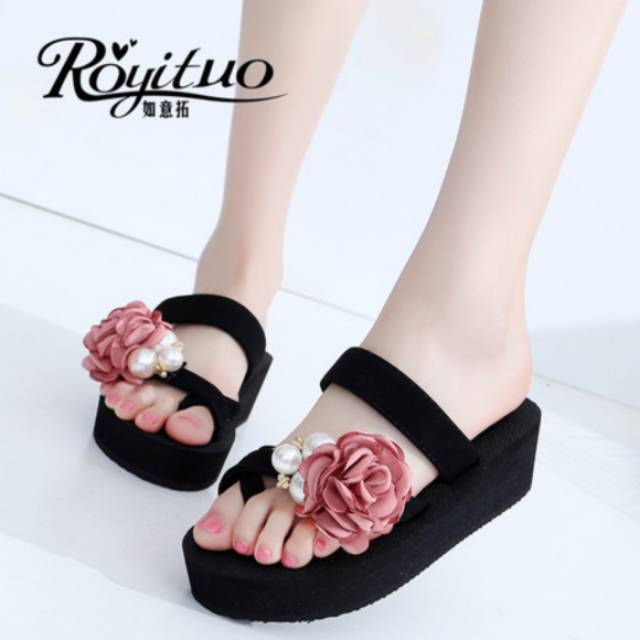 Sendal Wedges Spon Bunga SPN 02 / IB 02