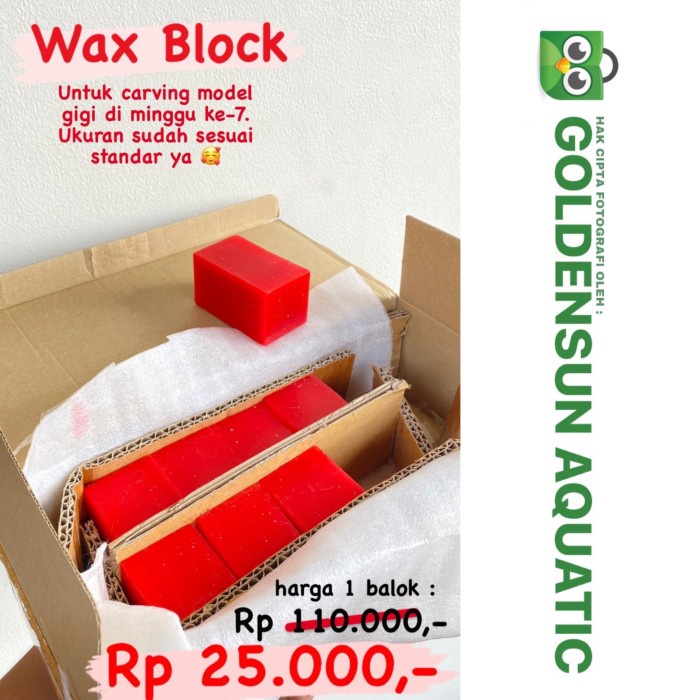 behel- dental wax block carving lilin malam bahan ukir model gigi standar fkg - putih gading -behel.