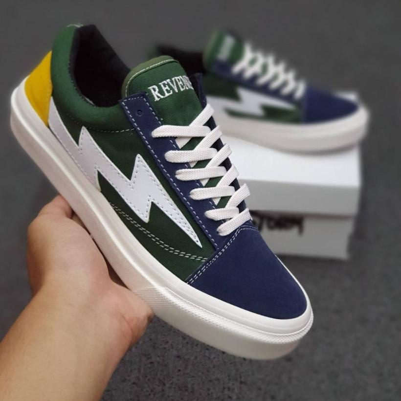 (TREN TERBARU) PROMO TERMURAH SEPATU PRIA VANS REVENGE X STORM BLACK WHITE MOTIF PETIR CASUAL SNEAKE