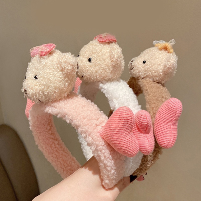 BANDO WANITA KOREA BANDO KOREA ANAK PEREMPUAN WANITA BANDANA BEAR AKSESORIS RAMBUT BANDO LUCU IMPORT AK86