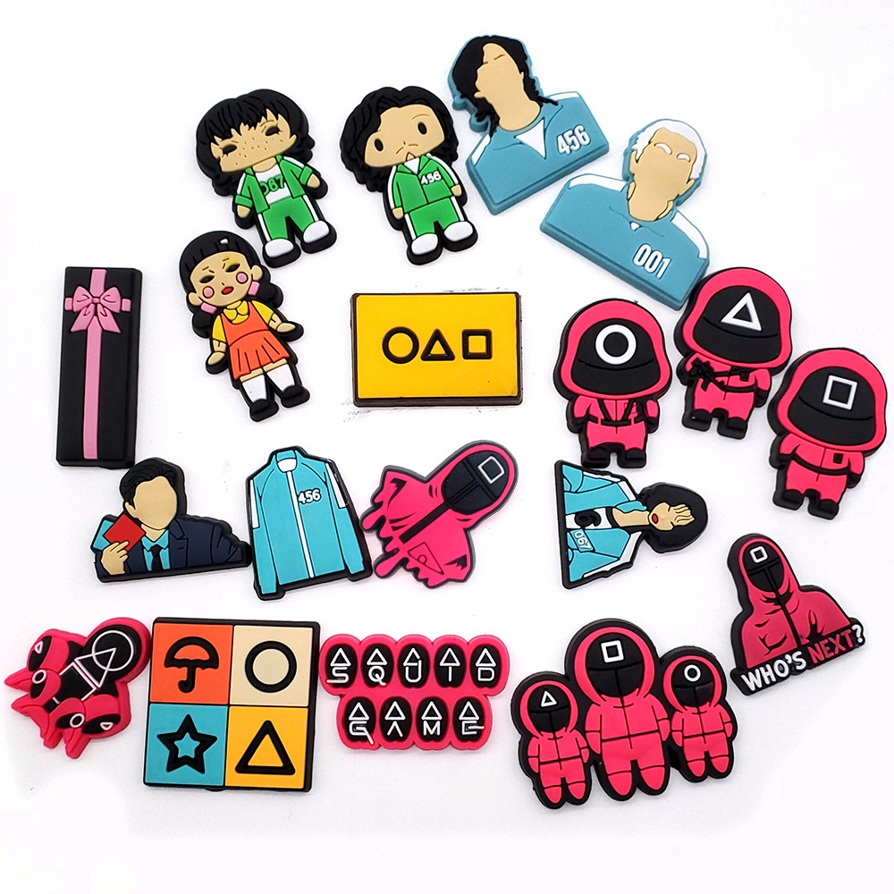 Gelang Tangan Rantai Aksen Liontin Kartun Cumi-Cumi Bahan Pvc Untuk Aksesoris Pria / Wanita