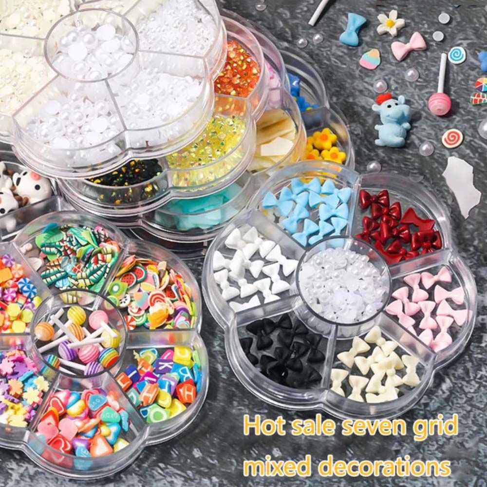 Mxbeauty 7in1 Manik-Manik Kristal Mutiara Aurora Beruang 3d Bahan Resin Untuk Dekorasi Nail Art